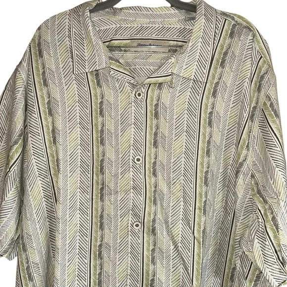Tommy Bahama Silk Blend Print Short Sleeve Button Down Size XXL - Picture 2 of 8